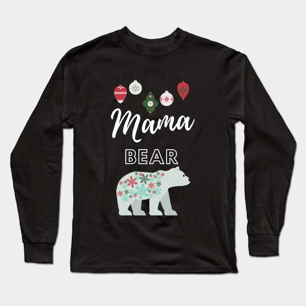 Christmas Theme Polar Mama Bear Long Sleeve T-Shirt by EdenLiving